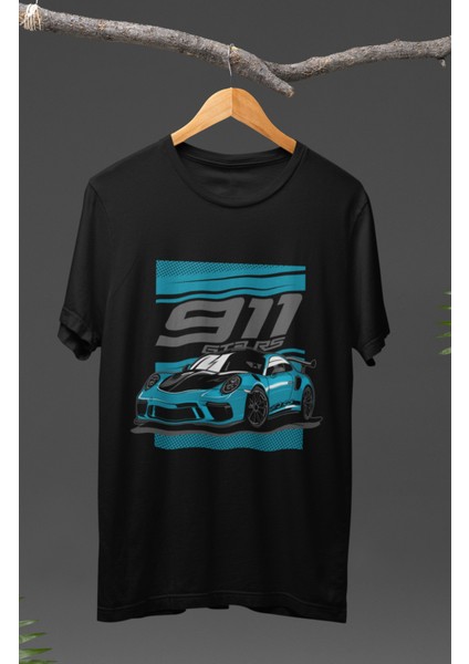 Porsche 911 Gt3 Rs Baskılı T-Shirt, Araba Yarış Temalı Baskılı Tişört