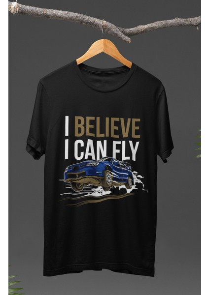 Subaru I Believe I Can Fly Baskılı T-Shirt, Araba Yarış Temalı Baskılı Tişört
