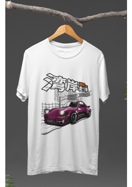 Porsche 930 Baskılı T-Shirt, Araba Yarış Temalı Baskılı Tişört