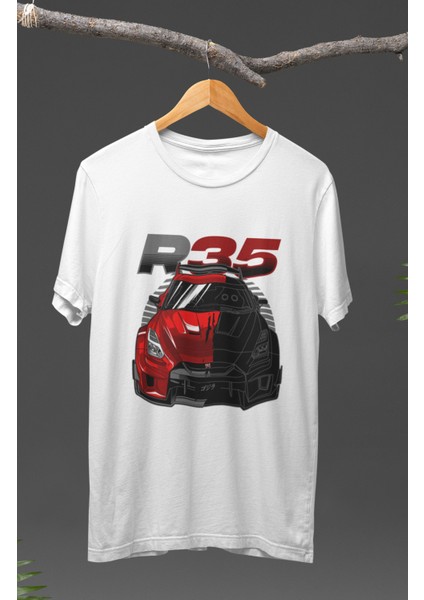 Nissan R35 Baskılı T-Shirt, Araba Yarış Temalı Tişört