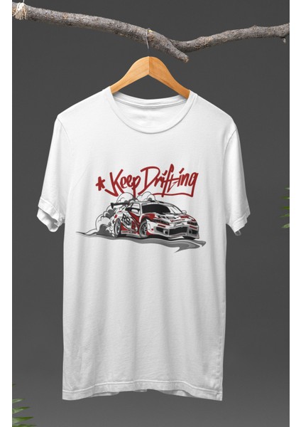 Keep Drifting Nissan Silvia S15 Baskılı T-Shirt, Araba Yarış Temalı Baskılı Tişört