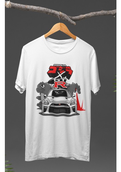 Nissan R35 Godzilla Baskılı T-Shirt, Araba Yarış Temalı Baskılı Tişört