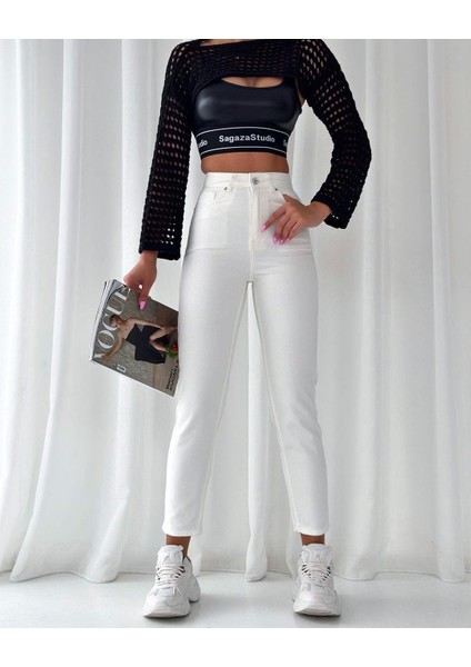 Kadın Dar Paça Kot Pantolon Beyaz fiyatları