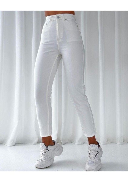 Kadın Dar Paça Kot Pantolon Beyaz modelleri