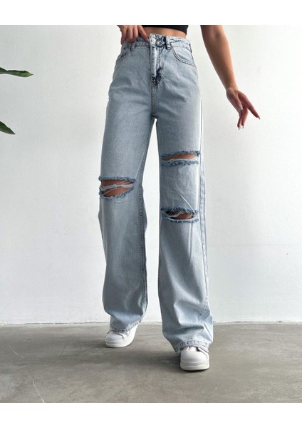 Kadın Palazo Pantolon Açık Mavi fiyatları