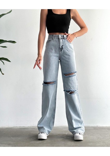 Kadın Palazo Pantolon Açık Mavi fırsatları