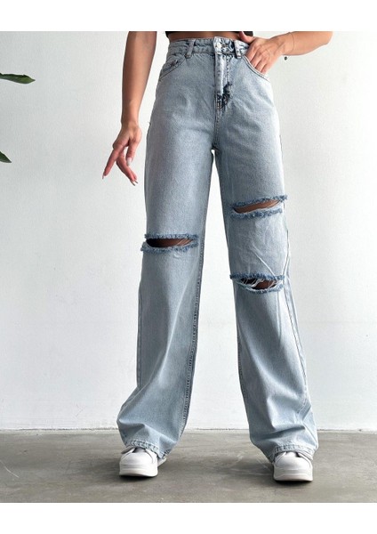 Kadın Palazo Pantolon Açık Mavi indirimleri