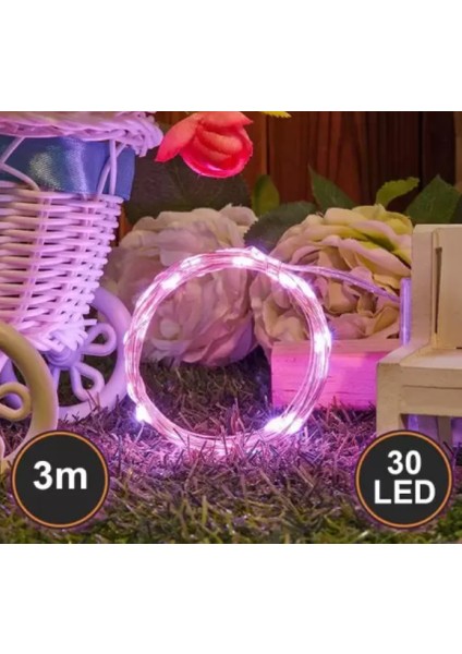 3 Metre Peri LED Pembe