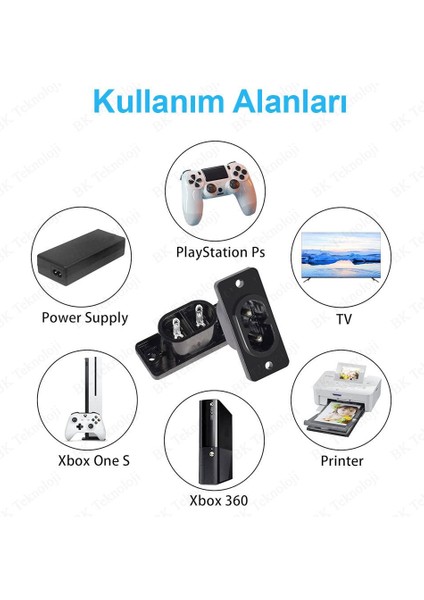 2 Pin C8 Erkek Fiş Güç Soket Konnektörü Vidalı Montaj Adaptörü