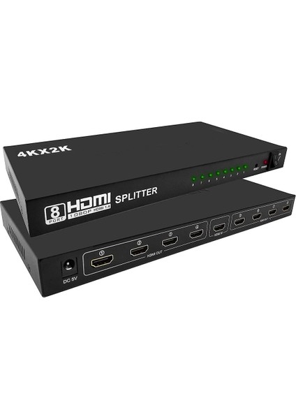 Ultra Hd 4KX2K 1 Giriş 8 Çıkış HDMI Splitter HDMI Çoklayıcı