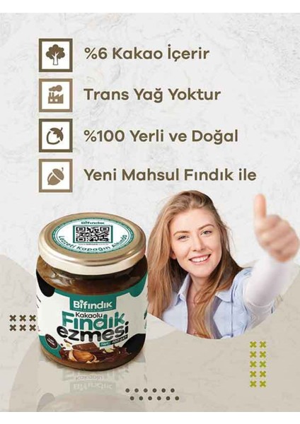 Doğal Kakaolu Parçacıklı Fındık Kreması Katkısız Kahvaltılık Sürülebilir 1.kalite Fındık Ezmesi 450G