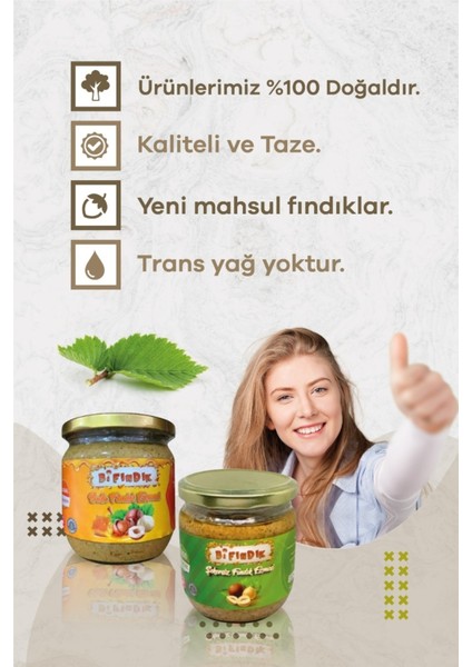 Doğal Ballı Fındık ve Şekersiz Fındık Ezmesi Katkısız Kahvaltılık Atıştırmalık Sürülebilir 1.kalite