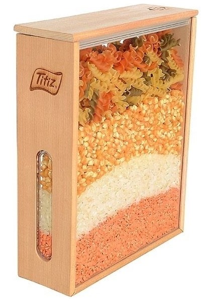 Ahşap Saklama Kabı Woodbox Bakliyat Organizer 1.7 Lt