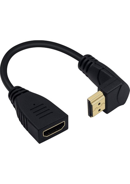 270 Derece Dik Yukarı Açılı HDMI Erkek - Dişi Uzatma Kablosu - 15CM