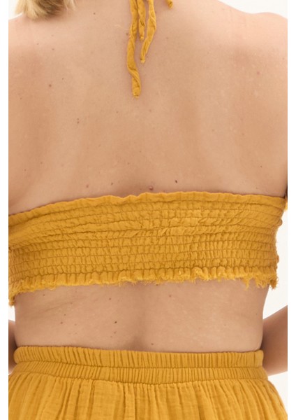 Hardal Bağlama Detaylı Yazlık Müslin Büstiyer fırsatları