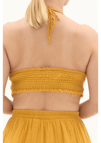 Hardal Bağlama Detaylı Yazlık Müslin Büstiyer indirimleri