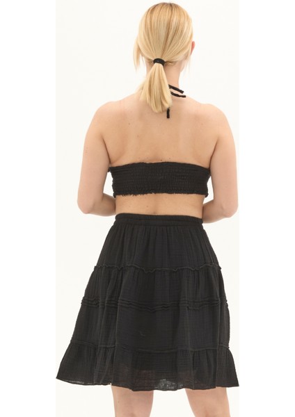 Siyah Bağlama Detaylı Yazlık Müslin Büstiyer modelleri