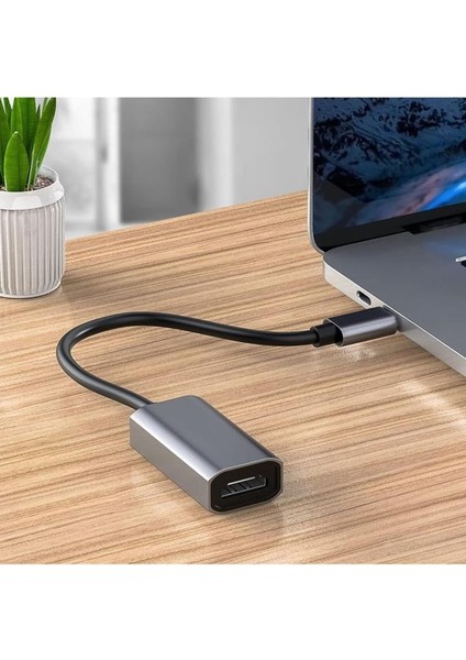 Type-C To Displayport Adaptör USB C Dp Çevirici Notebook Pc Bilgisayar Uyumlu