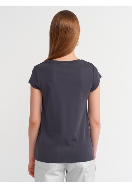 30719 Bisiklet Yaka T-Shirt-Antrasit fiyatları