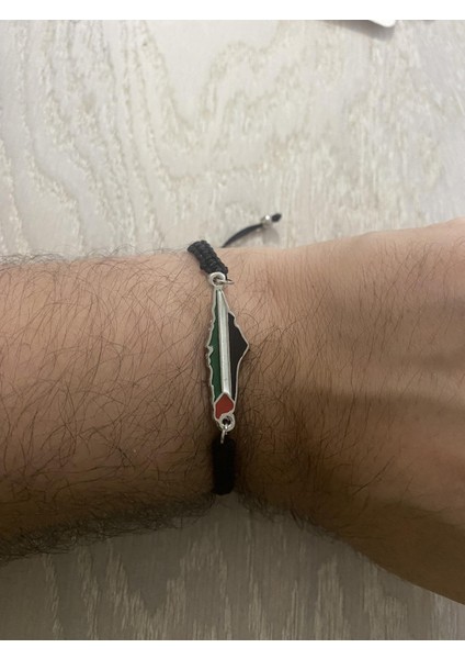 Filistin Haritası ( Kudüs Palestine ) Metal Bileklik ( Bileğe Göre Ayarlanabilir.