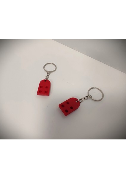 LEGO Anahtarlık, Sevgili Anahtarlığı, Aşk Çifti Anahtarlık, LEGO Tasarımlı 2 Parça Kalpli Anahtarlık