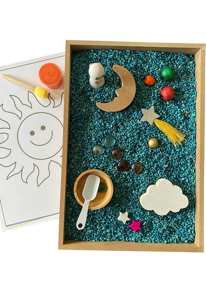 Ahşap Etkinlik Seti - Montessori Oyuncak - Uzay