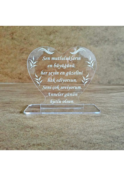 Anneler Günü Pleksi Tebrik Kartı Lazer Kazıma Güzel Sözler Kişiye Özel fiyatları