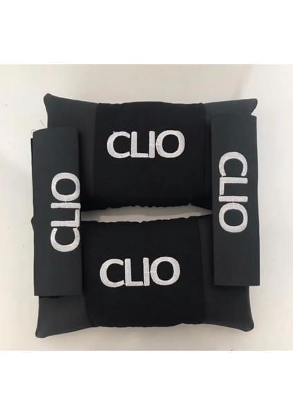 Clio Nakışlı Deri 1 Çift Boyun Yastık ve 1 Çift Kemer Pedi