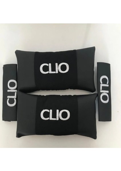 Clio Nakışlı Deri 1 Çift Boyun Yastık ve 1 Çift Kemer Pedi