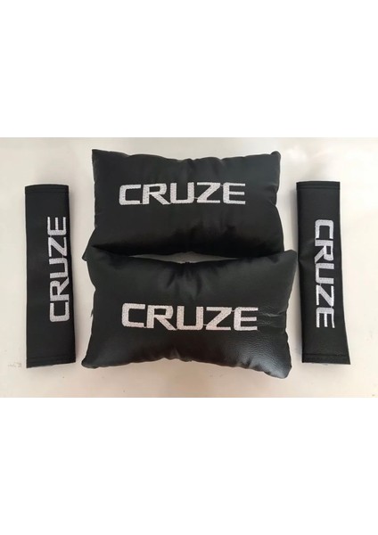 Chevrolet Cruze Nakışlı Deri Oto Boyun Yastığı ve Kemer Pedi
