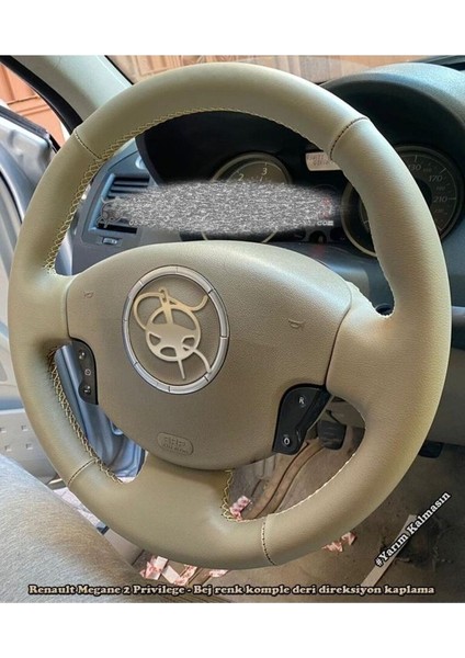 Renault Privilege Uyumlu Haki Bej Araca Özel Direksiyon Kılıfı