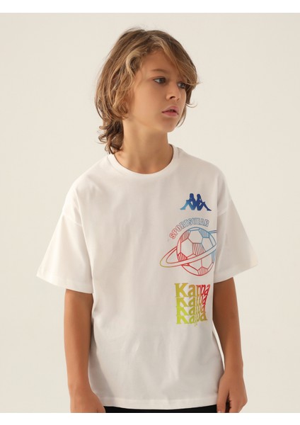 Erkek Çocuk Tişört 5-15 Yaş Krem