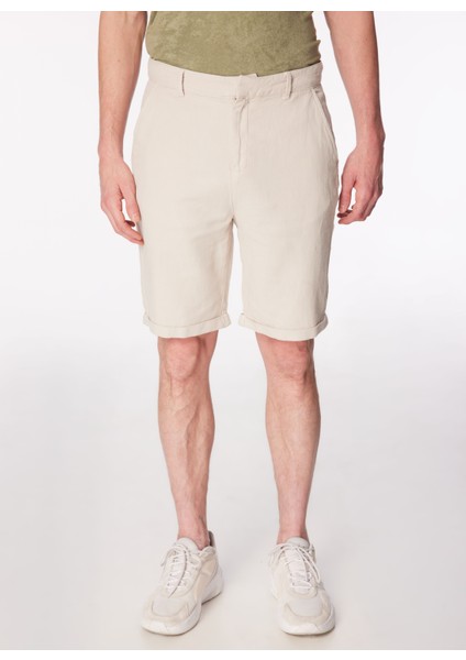 Bej Erkek Normal Basic Bermuda Şort F4SM-SHT 0293
