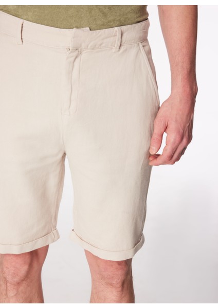 Bej Erkek Normal Basic Bermuda Şort F4SM-SHT 0293