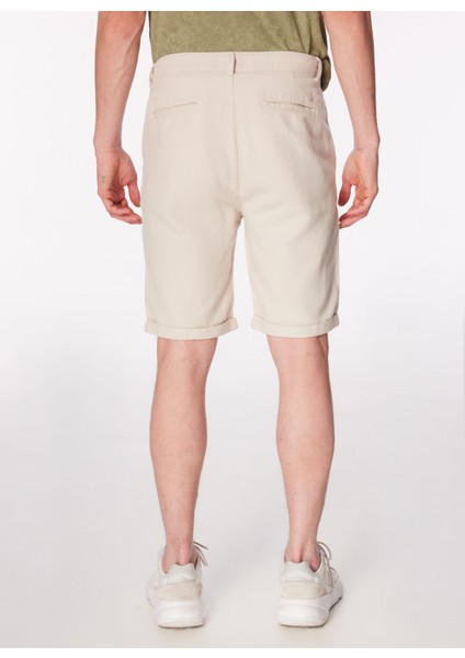 Bej Erkek Normal Basic Bermuda Şort F4SM-SHT 0293