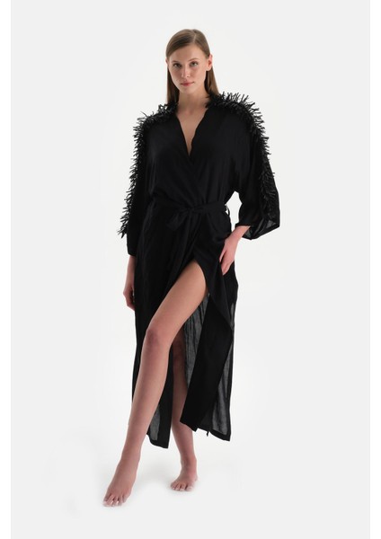 Siyah Uzun Kimono