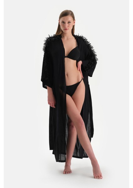 Siyah Uzun Kimono