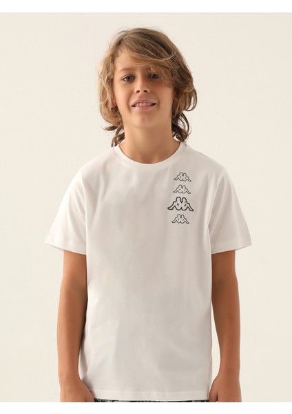 Erkek Çocuk Tişört 5-15 Yaş Krem