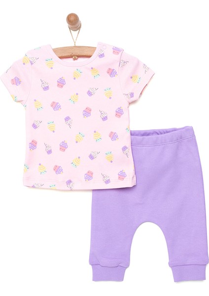HelloBaby Yenidoğan Tshirt-Patiksiz Alt 2li Takım Kız Bebek