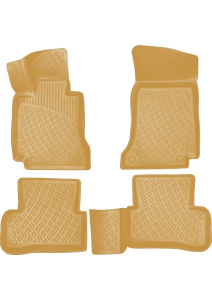 Mercedes C Serisi W205 2017 Araca Özel 3D Havuzlu Bej Paspas