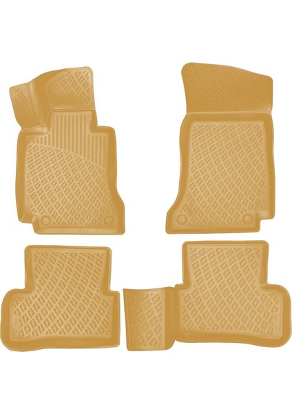 Mercedes C Serisi W205 2018 Araca Özel 3D Havuzlu Bej Paspas