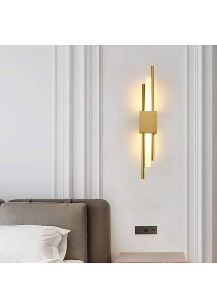 Eskitme Gold 3000K 50CM Akrilikli Boru Duvar Lambası,led Aplik,modern Aydınlatma