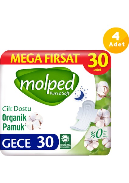 Pure Soft Gece Mega Fırsat Paketi 30'lu 4 Paket