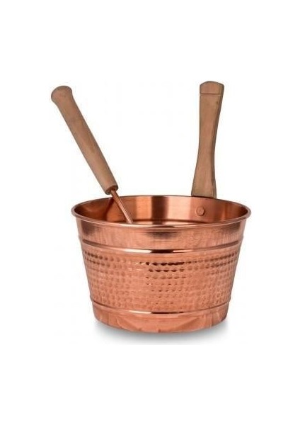 Göçek Sauna Kovası Kepçeli Takım Makine Dövme Kırmızı TURNA2586-1 fiyatları