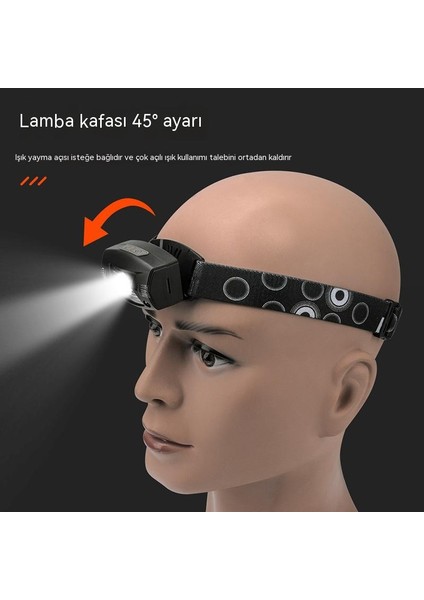 LED Indüksiyon Far Şarj Edilebilir Açık Su Geçirmez Balıkçılık Kamp Koşu Hafif Far (Yurt Dışından) fiyatları