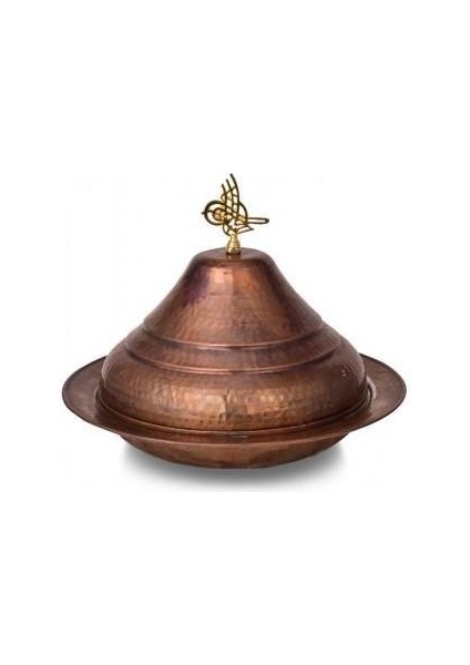Kümbet Yuvarlak Sunum Tabağı 30 cm El Dövme Oksit TURNA9059-3