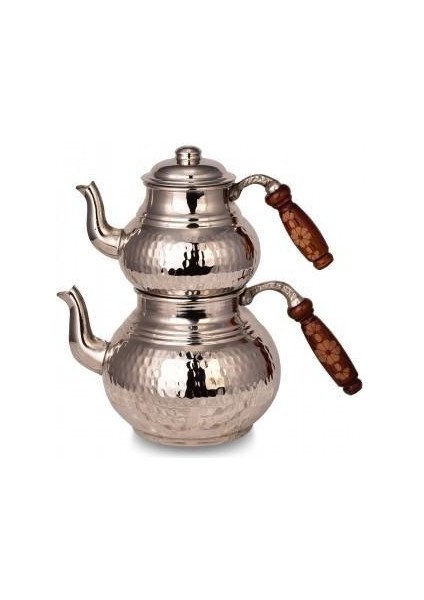 Klasik Çaydanlık 2 No Ince El Dövme Nikel TURNA1953-2
