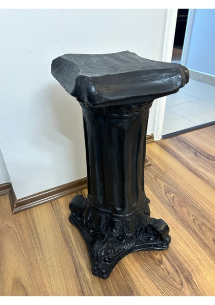 Dekoratif 53 cm Büyük Boy Parlak Siyah Roma Sütunu Biblo Heykel fırsatları