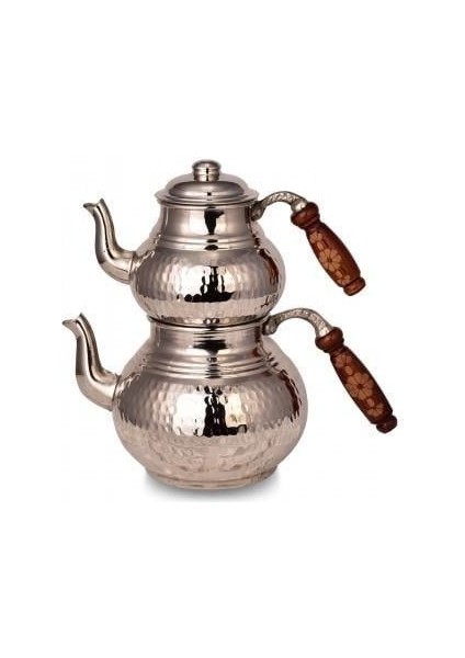 Klasik Çaydanlık 1 No Ince El Dövme Nikel TURNA1964-2