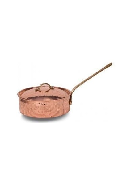 Karnıyarık Tencere Tek Kulp 10 No 34 cm El Dövme Kırmızı TURNA8203-1
